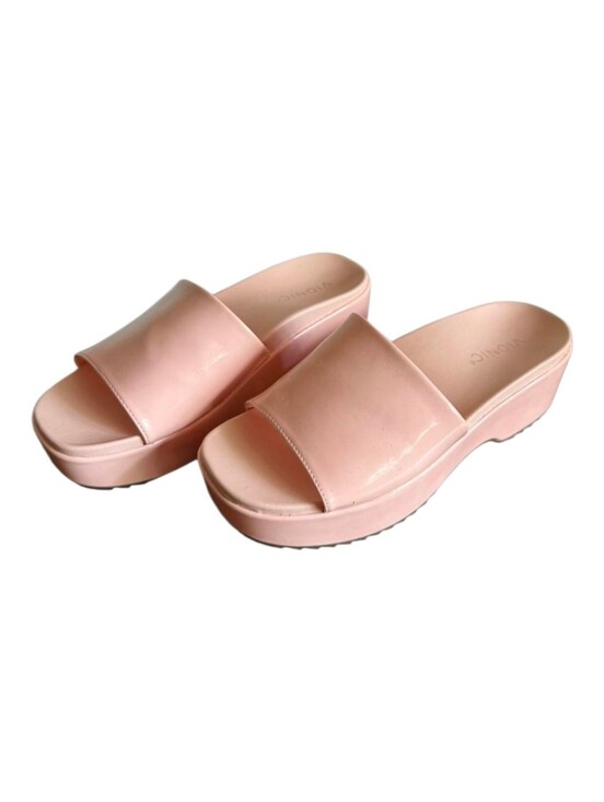 Vionic Shoes - Vionic Trista Platform Slide Sandals Light Pink Patent Finish Size 8.5